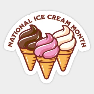 National Ice Cream Month Sticker